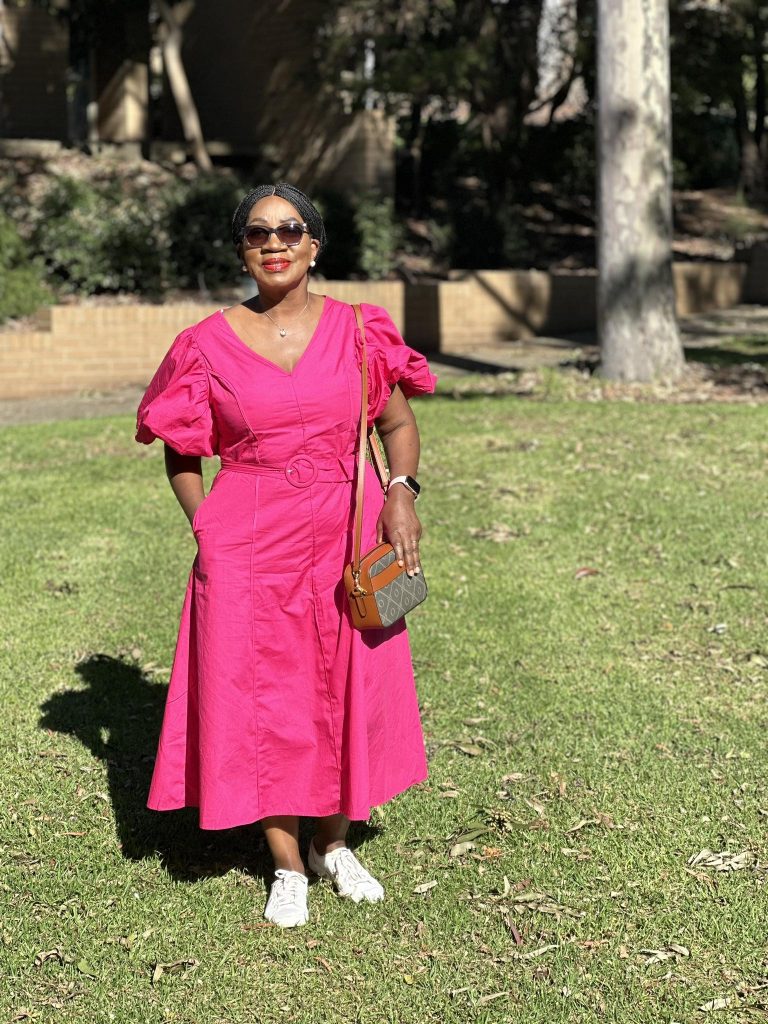 Masego Wojnarowski in Pink Dress MasRic Health Registered NDIS Service Provider in Geelong and Surf Coast