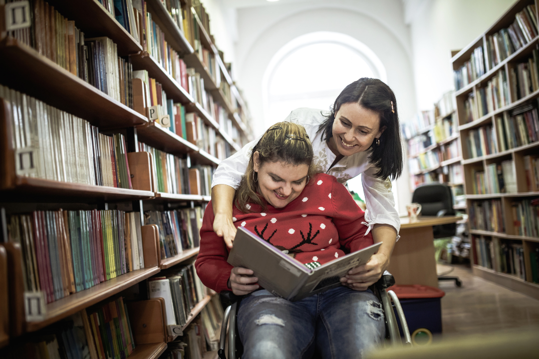 Library day for a participant and support worker MasRic Health. Registered NDIS Service Provider in Geelong and Surf Coast Community Participation